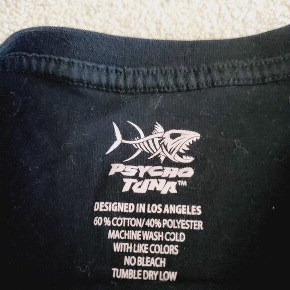 Psycho Tuna Black Graphic Retro Streetwear Urban Tee S - Picture 4 of 8